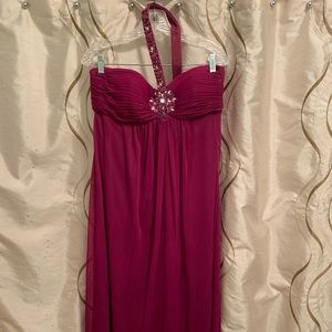 Gorgeous floor length magenta jeweled gown!